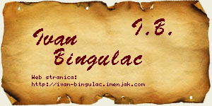 Ivan Bingulac vizit kartica